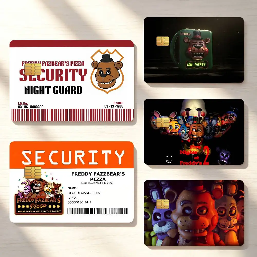 Movie F-Five N-Nights-at F-Freddy's Credit Card Sticker Waterproof Anti-Scratch 4PCS Bank Debit Traffic Cover Decoration
