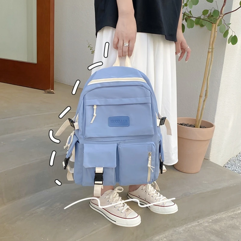 New Fashion Student High Capacity Waterproof College Backpack Trendy Girls Canvas Shoulders School Bags Boy Travel Book Bag