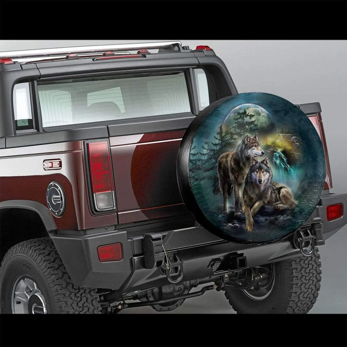 Foruidea 3D Printed Wolf Spare Tire Cover Waterproof Dust-Proof UV Sun Wheel Tire Cover Fit for Jeep,Trailer,