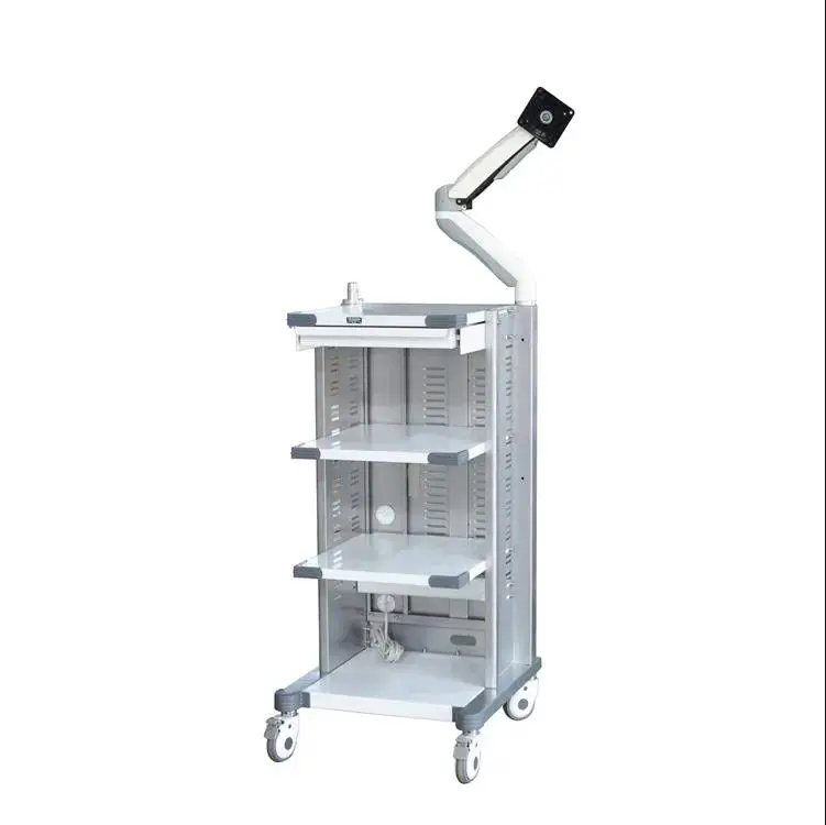 Medical Furniture Endoscope Trolley Endoscopic Tower for Laparoscopy Durable Metal Endoscopy Camera System