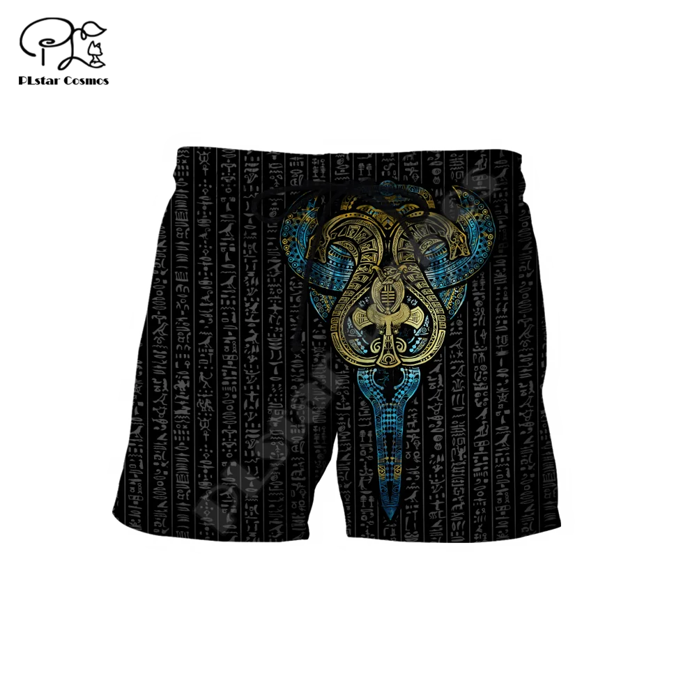 NewFashion Africa Ancient Egyptian Sphinx Anubis Horus Tattoo Retro 3DPrint Unisex Summer Funny Casual Beach Shorts Pants X1