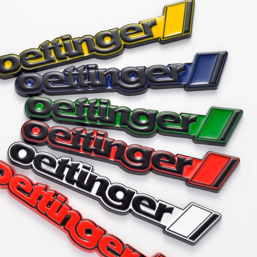 Car Styling Metal Oettinger Logo Racing Modification Car Front Grille Emblem Badge Decor Sticker For Jetta Golf 5 6 7 Polo Bora