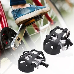 Exercise Bike Pedals with Clips and Straps Lightweight Bike Replacement Parts for Indoor Riding Stationary Bike Home Gym