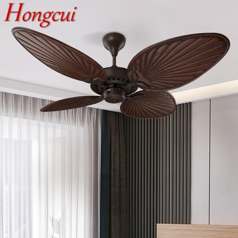 

Hongcui Nordic Without lights Ceiling Fan Retro Living Room Bedroom Study Cafe Hotel