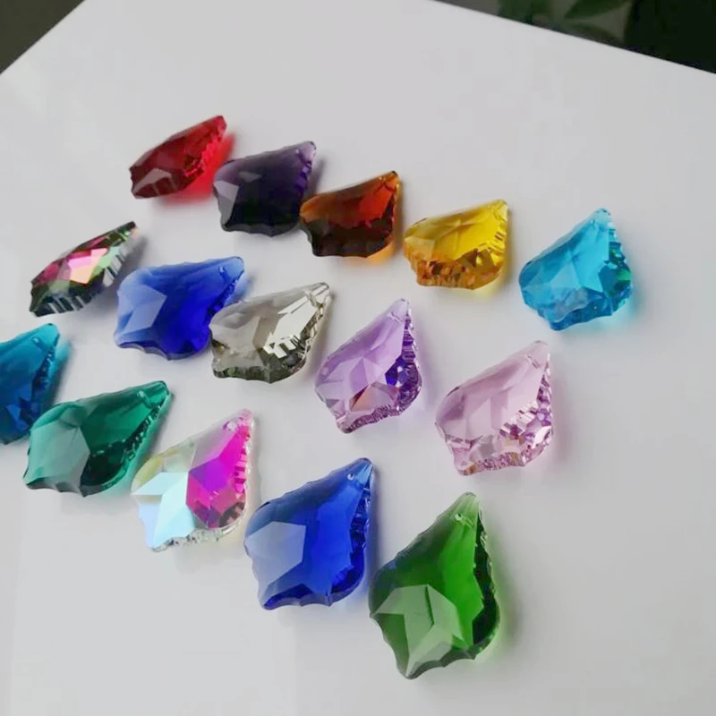 

Подвески-солнечные ловушки из хрусталя в форме кленового листа, 38 мм/50 мм/63 мм, все цвета, для люстр, стеклянные элементы для освещения