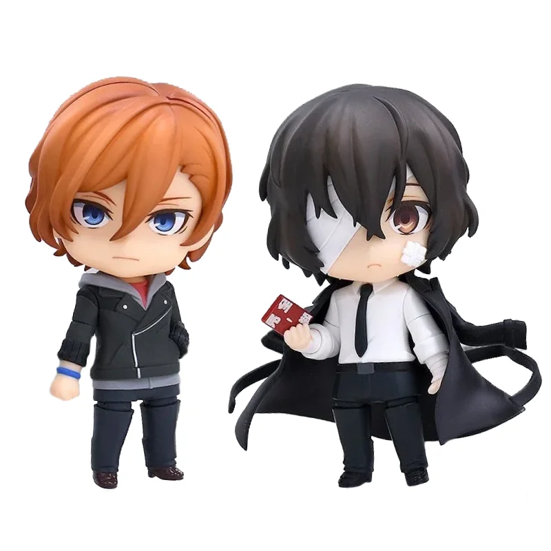 Anime Bungo Stray Dogs Figurine Nakahara Chuya #2410 Dazai Osamu #2409 Action Figures Q Version PVC Collection Model Toys Gifts