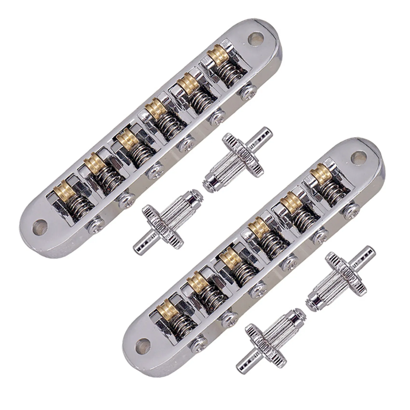 

ABUE-2X Silver Tune-O-Matic Электрический роликовый седловидный мост Lp Мост для электрогитары Сделано в Корее