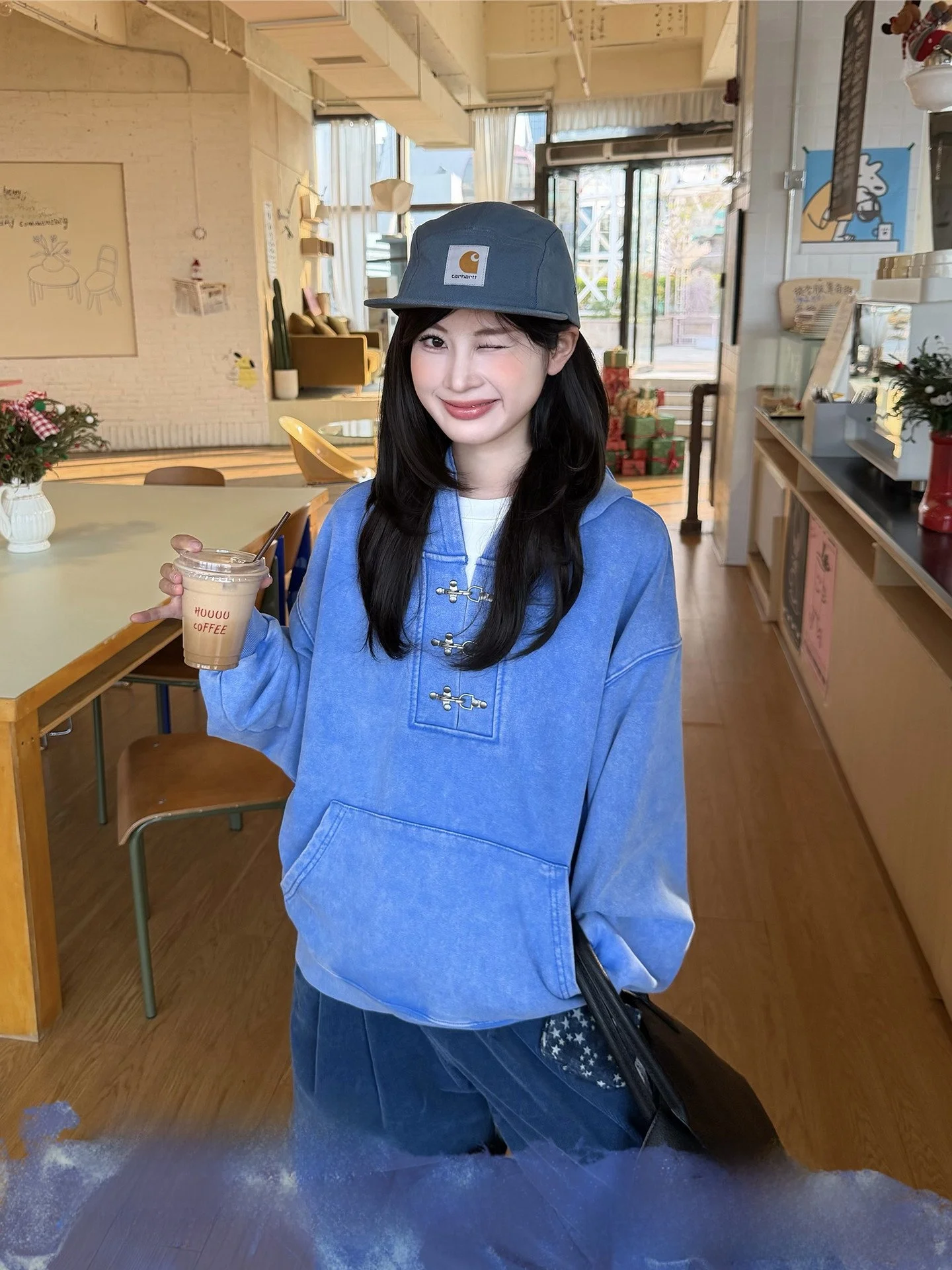 

Don Cry Lobster Buckle Hoodie Blue Vintage Casual Unisex Heavyweight 420G Versatile Sweatshirt Trendy Streetwear