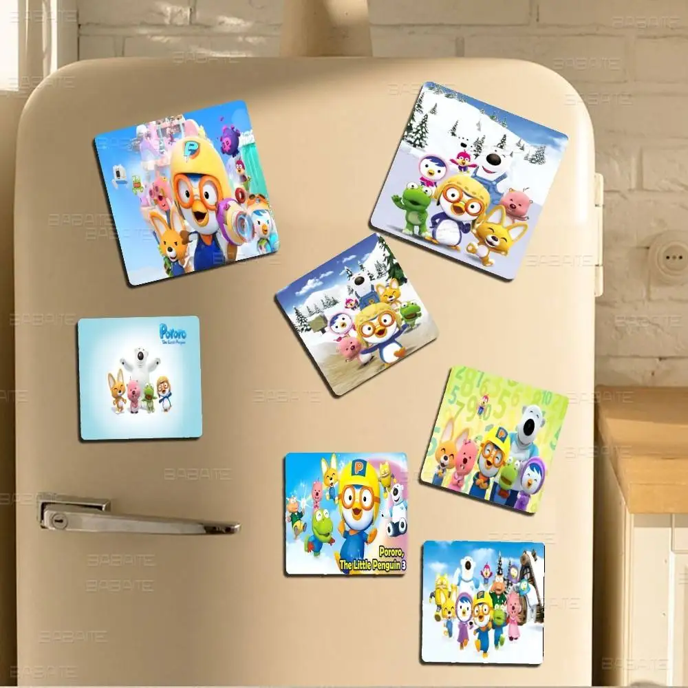 Cartoon P-Pororo Cute Personalized Fridge Magnet Photo Custom Gifts Square Picture Refrigerator Kitchen Home Decor Souirs