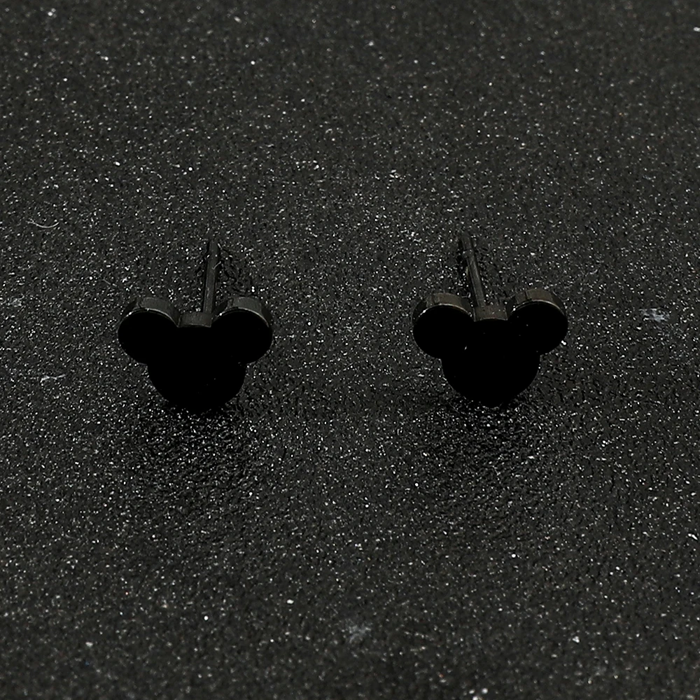 Disney Cartoon Earrings Pure Black Minimalist Earrings Sweet Youth Campus Style Earrings Good Friend Gift