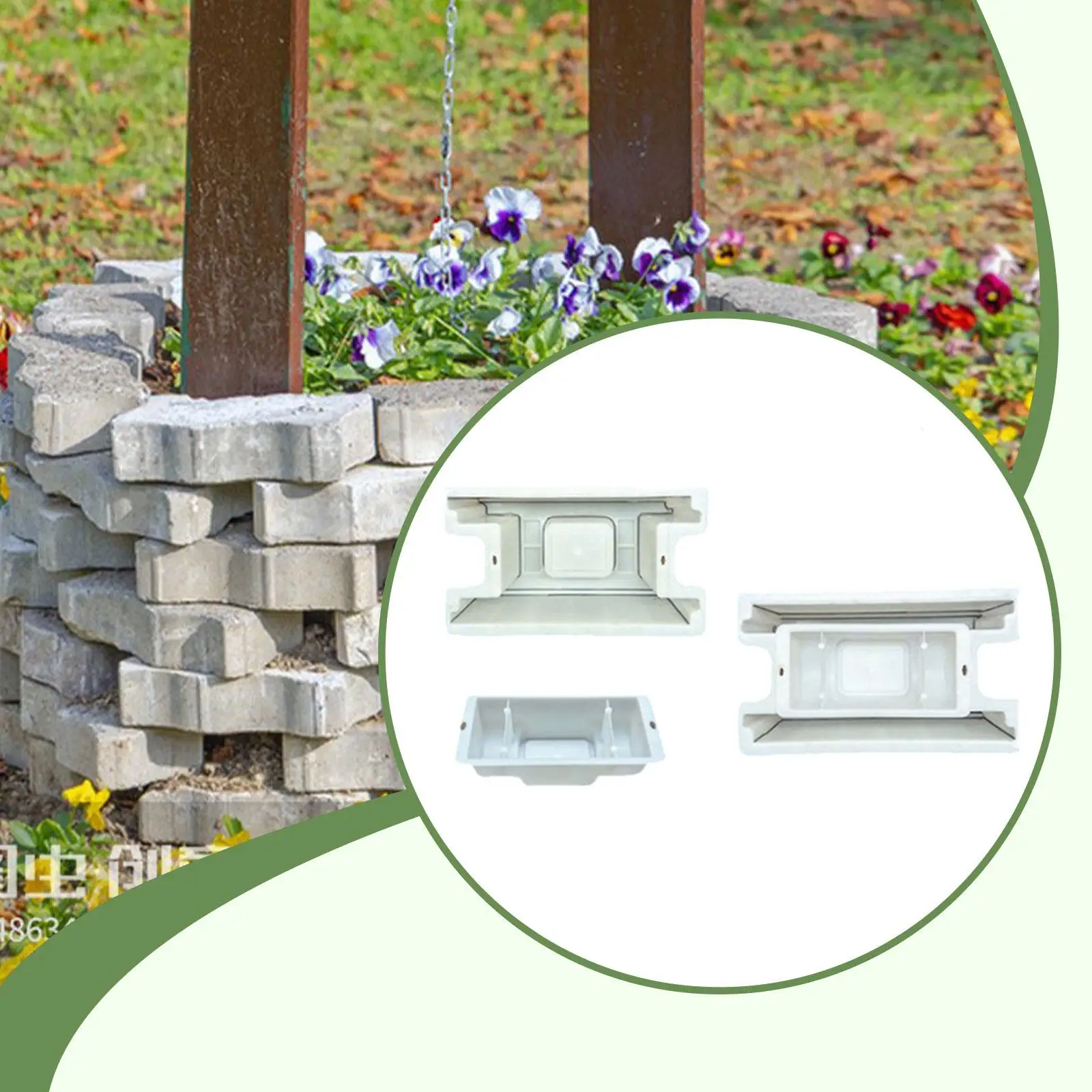 DIY Well Mould Ground Circular Concrete Block Brick Model Plastic Shaft Wall Maker Form for Concrete Pool Surround Projects