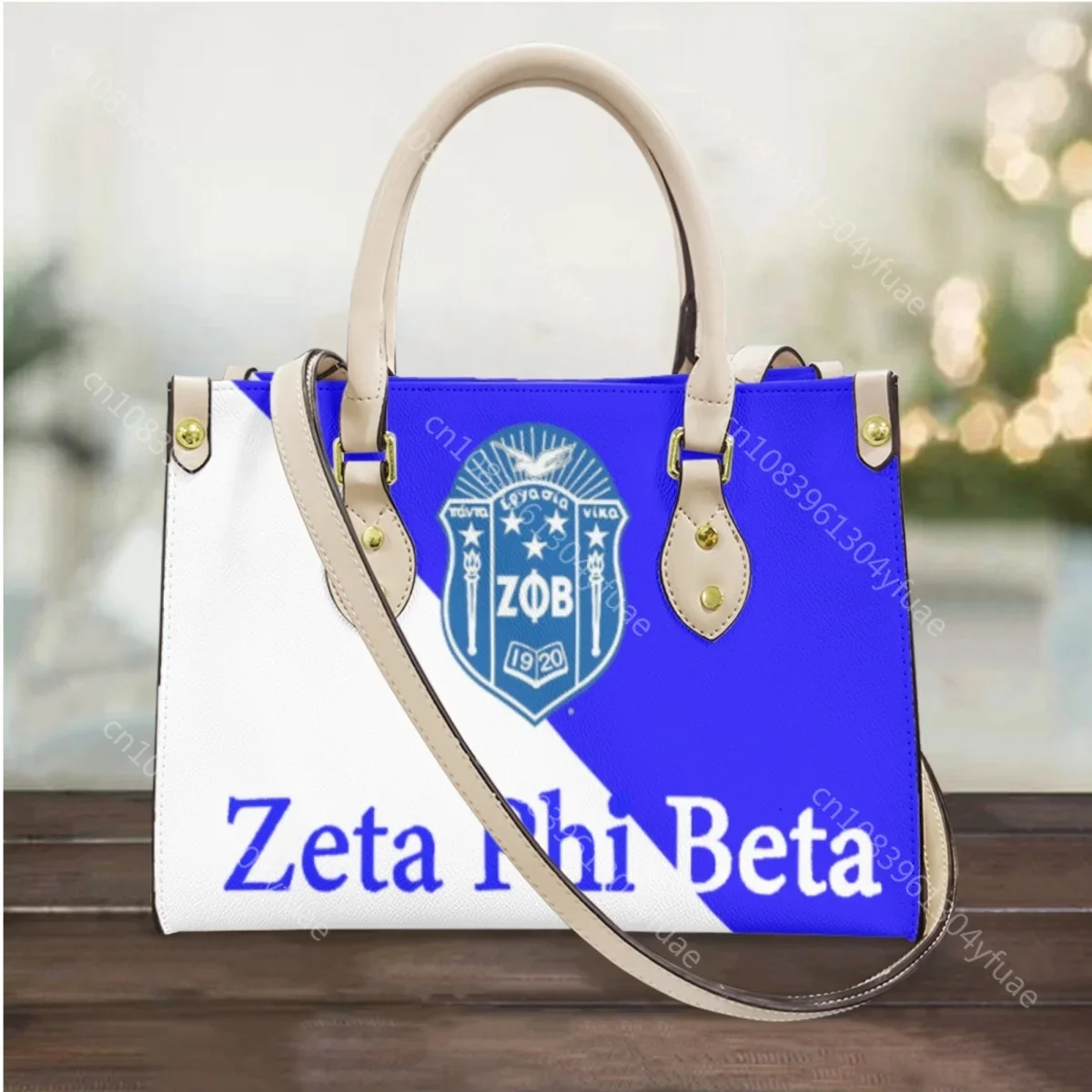 Zeta Phi Beta personalizzato blu bianco Design moda borsa Outdoor Street pendolarismo Messenger Bag tracolla lunga Totes