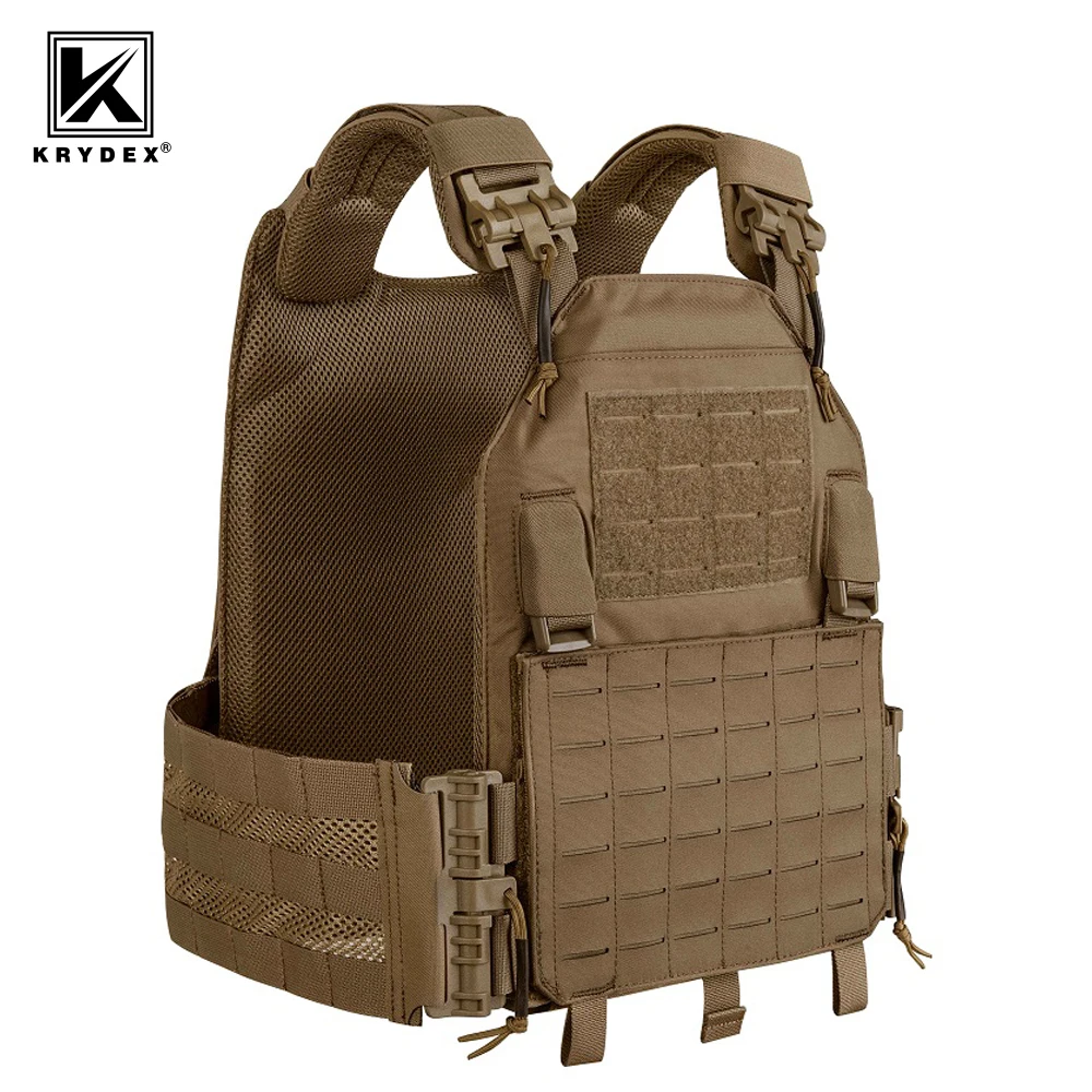 Krydex Tactische Lavc Laser Cut Molle Plate Carrier Vest Quick Release Buis Buikband Schouder Voorpaneel Set Eva Plaat Jacht