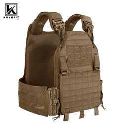 KRYDEX Tactical LAVC Laser Cut Molle Plate Carrier Vest Quick Release Tube Cummerbund Shoulder Front Panel Set EVA Plate Hunting