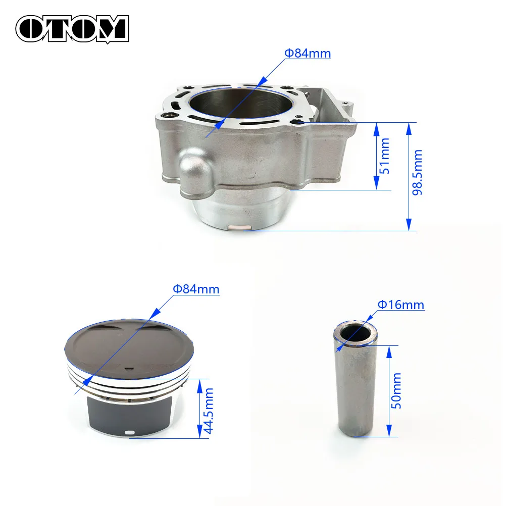 OTOM Motorcycle NC250 NC300 Cylinder Kit 84mm Cylinder Block Piston Ring Gasket For ZONGSHEN NC 250CC Upgrade 300CC Engine Parts