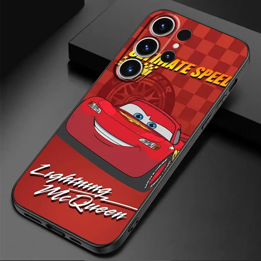 Disney Lightning McQueen Cool Back Soft Cover Case for Samsung Galaxy S24 Ultra S21 5G S22 Plus S23 Ultra S21 FE S20 S23 FE S21