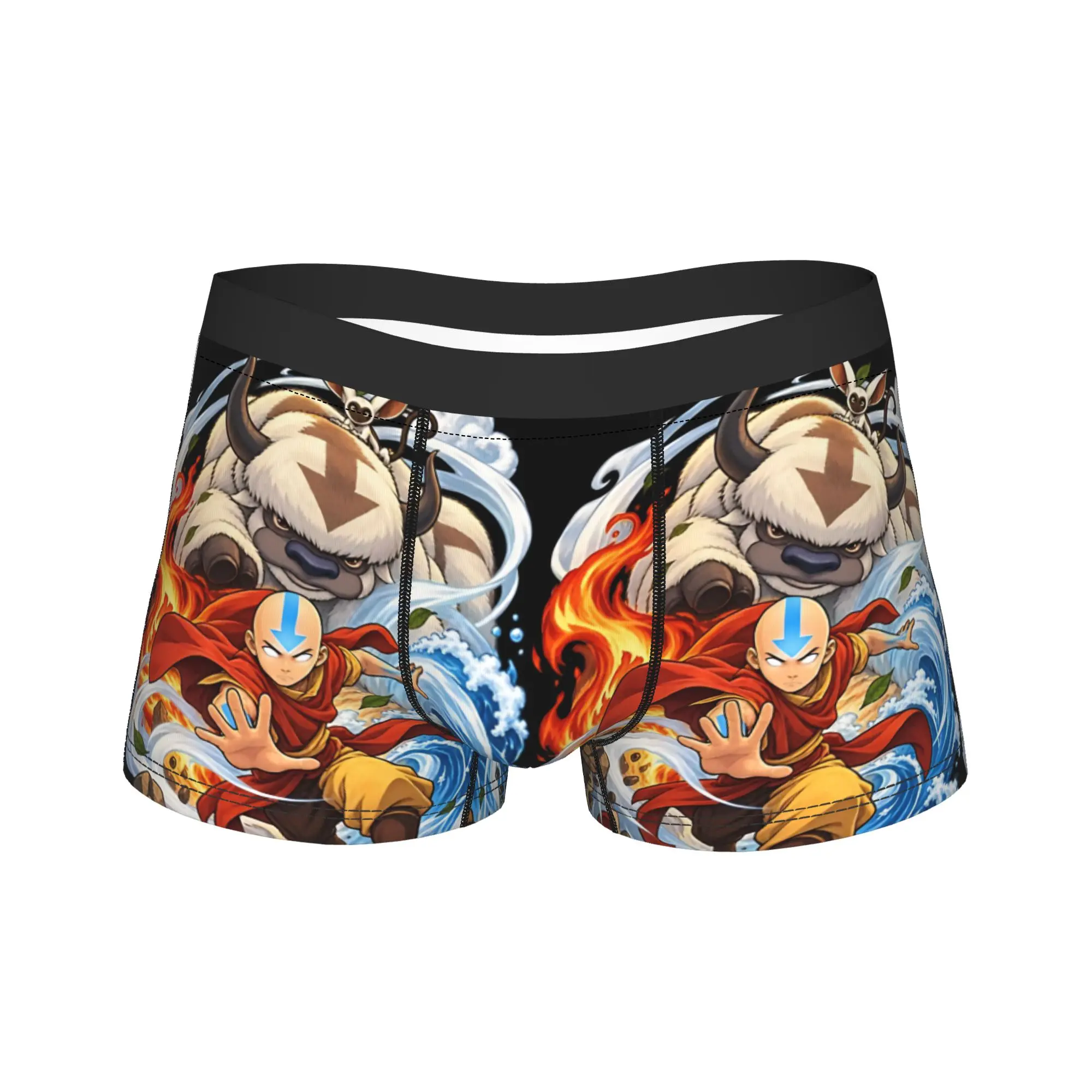 Avatars Airbender  Appa Aang Underwear  Funny Underpants Pattern Shorts Briefs For Men 3D Pouch Plus Size Trunk