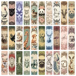 30Pcs Animal Bookmark Creative Classic Antique Photo Frame Decoration Student Books Handmarked Paper Cards
