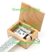 DIY Hand-Cranked Music Box 15 Tone Wooden Box With Hole Puncher And Paper Tapes Birthday Gift Present