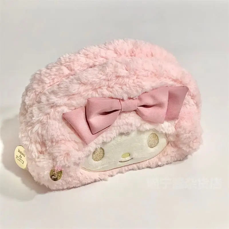 Kawaii Sanrio Piano Plush Pencil Bag Cartoon Bowknot Writing Case Pink Small Sheep Large Capacity Stationery Box Birthday Gifts