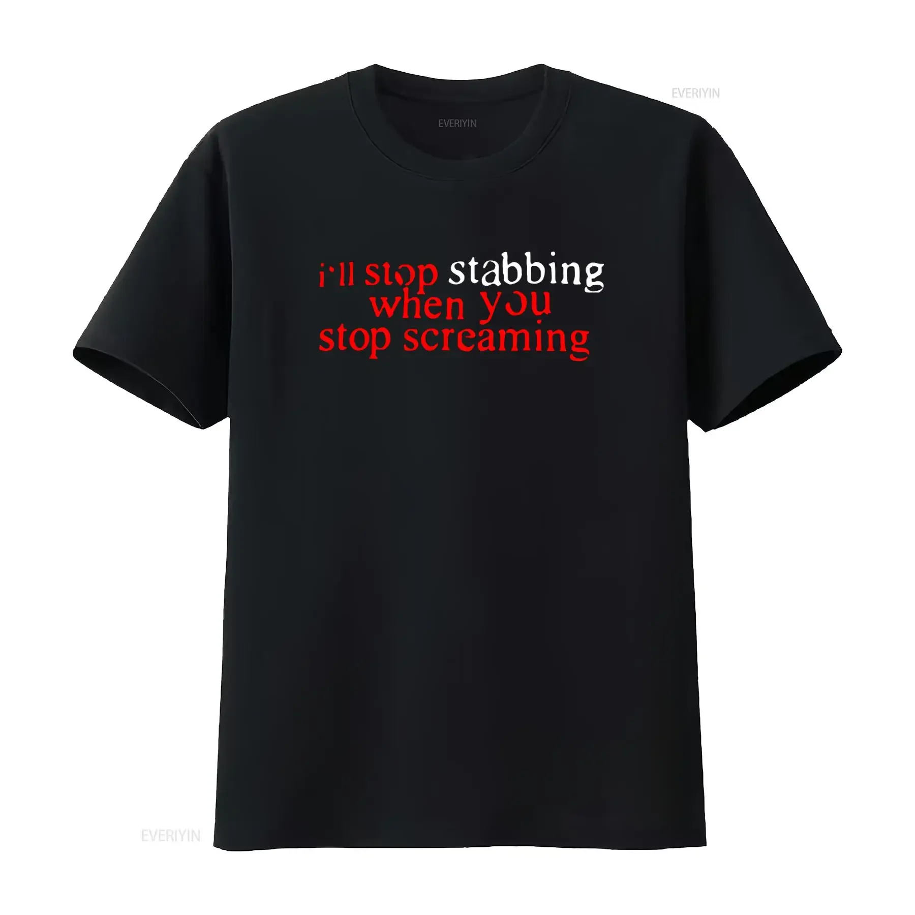 Camiseta con letras de la banda CHIODOS Emo Post Hardcore, I'll Stop Stabbing When You Screaming, gráfico vintage lavado, moda cómoda