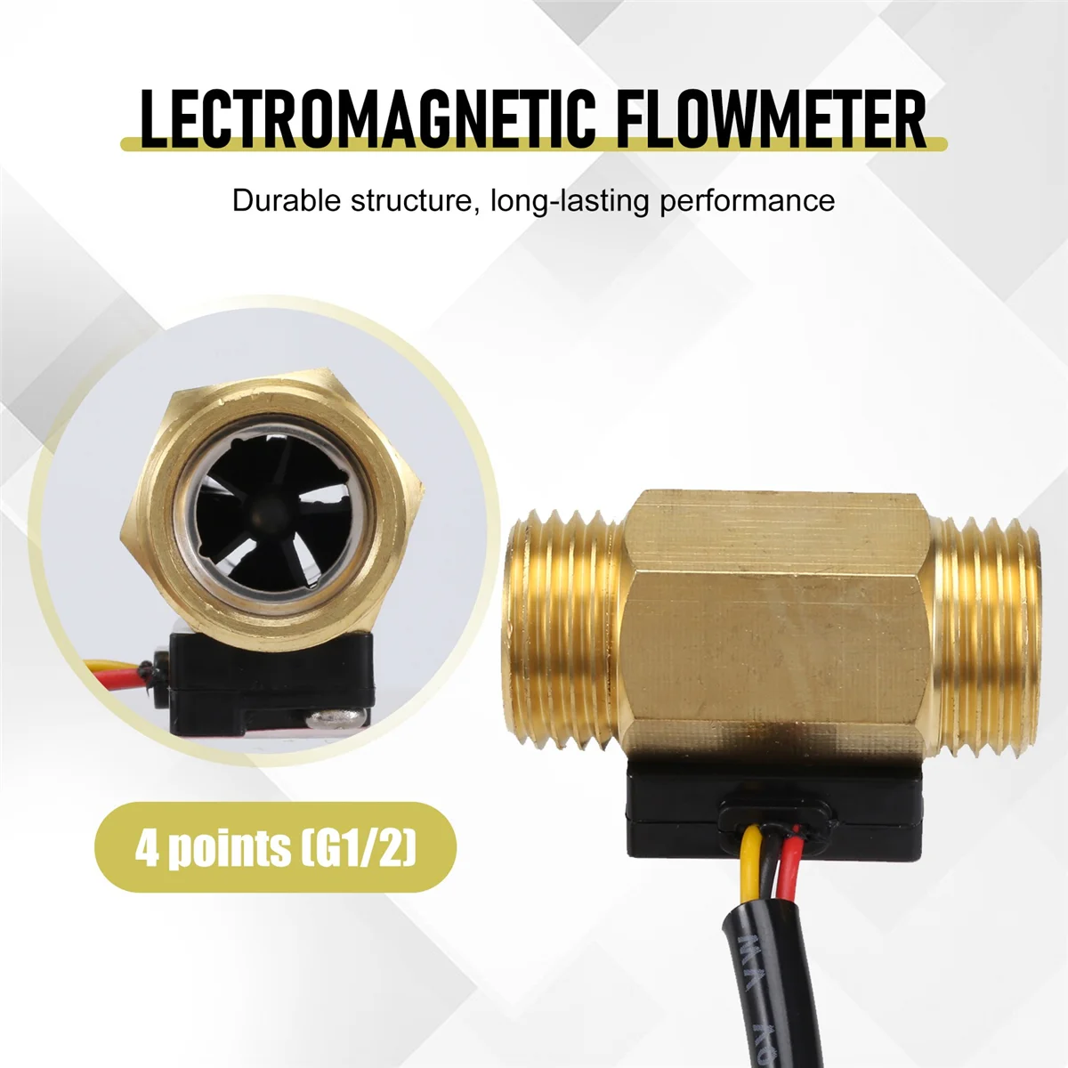 1 pezzo del Yf-B1 sensore di flusso d'acqua della turbina G1 / 2 pollici ottone elettromagnetico interruttore Hall In linea filettatura maschio 1-25 L/Min
