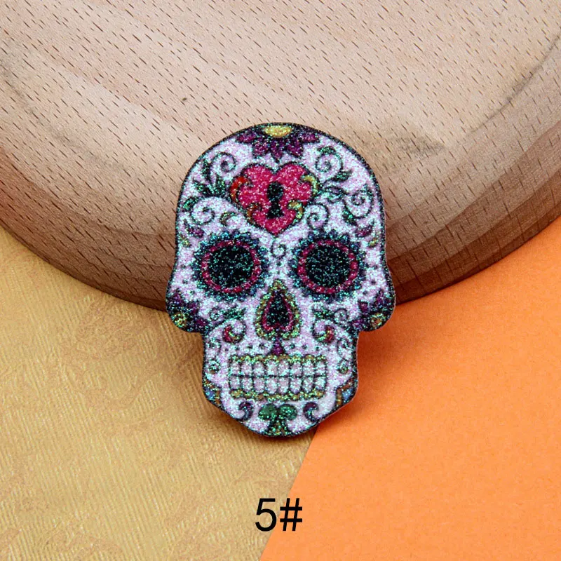 100 Stück heiß begehrte glänzende Totenkopf-Applikationen für DIY-Kleidung, Hut-Aufnäher und Dekoration – Detail 10