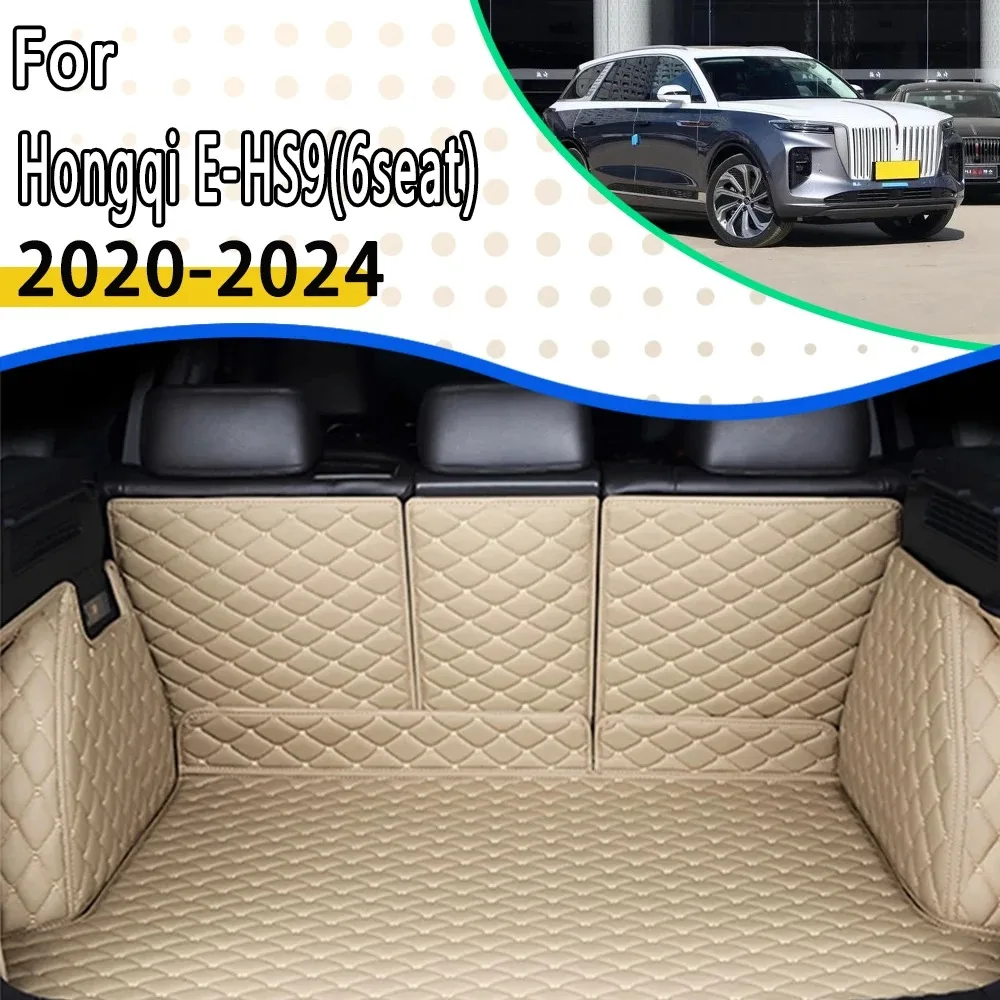 Car Rear Trunk Mats For Hongqi E-HS9 eHS9 2020 2021 2022 2023 2024 6seat Waterproof Pad Cargo Tray Trunk Carpets Car Accessories