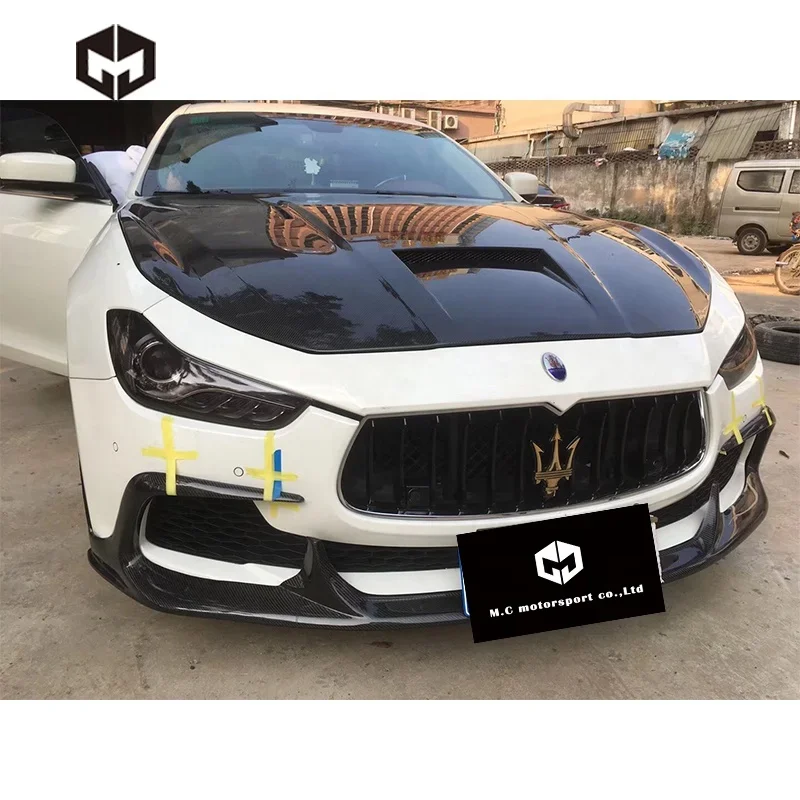 Carbon Fiber MC Style Front Engine Bonnet Hood Car Accessories Body Kit for Maserati Ghibli