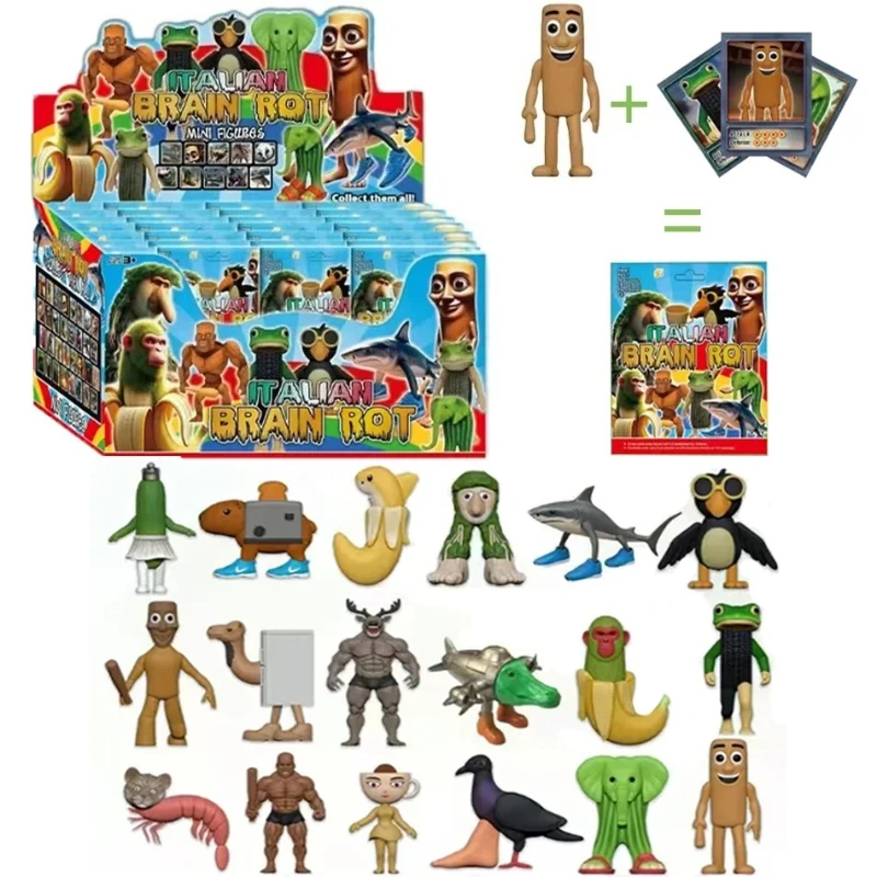 

Итальянский Brainrot AI Animals Ver.1 Tung Tung Sahur Tralalelo Tralala Фигурка Кукла Игрушка Украшение стола Модель Слепая коробка