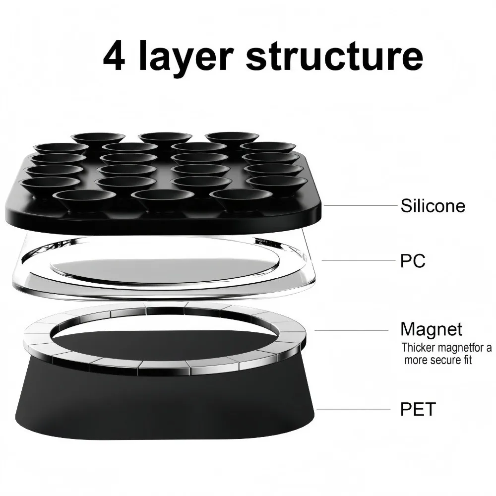 Phone Accessories Silicone Magnetic Suction Cup Mount Portable Multi-Purpose Phone Mount Removable Universal Phone Stand Videos