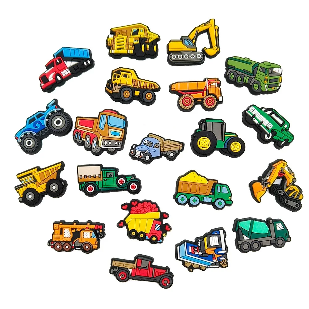Sale 1Pcs Engineering vehicle Shoe Charms Decoration for Crocs Accessories Charms Clog Pin Bracelet Kids Friends Party Gift image 2