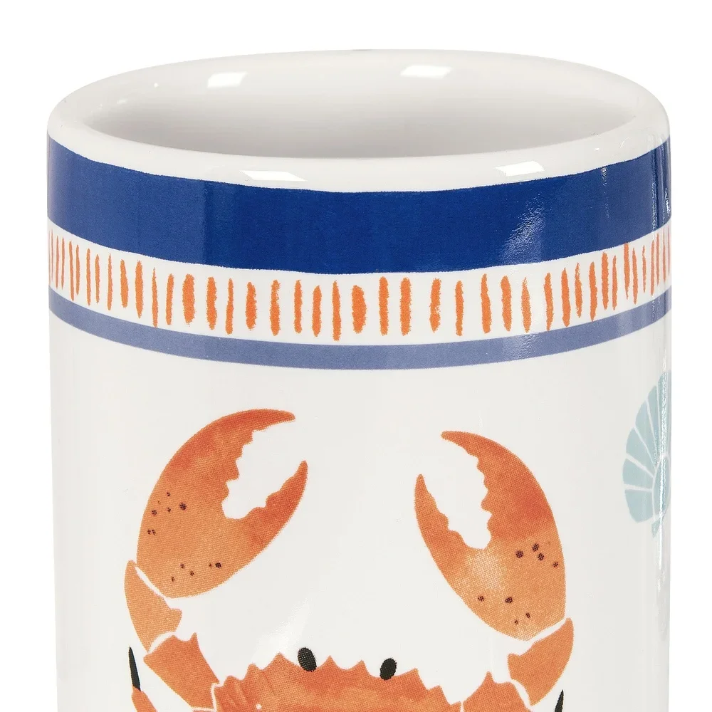 Neuheit Krabbe Keramik Badezimmer Regale Set Seifenspender Zahnbürstenhalter Bad Dekor