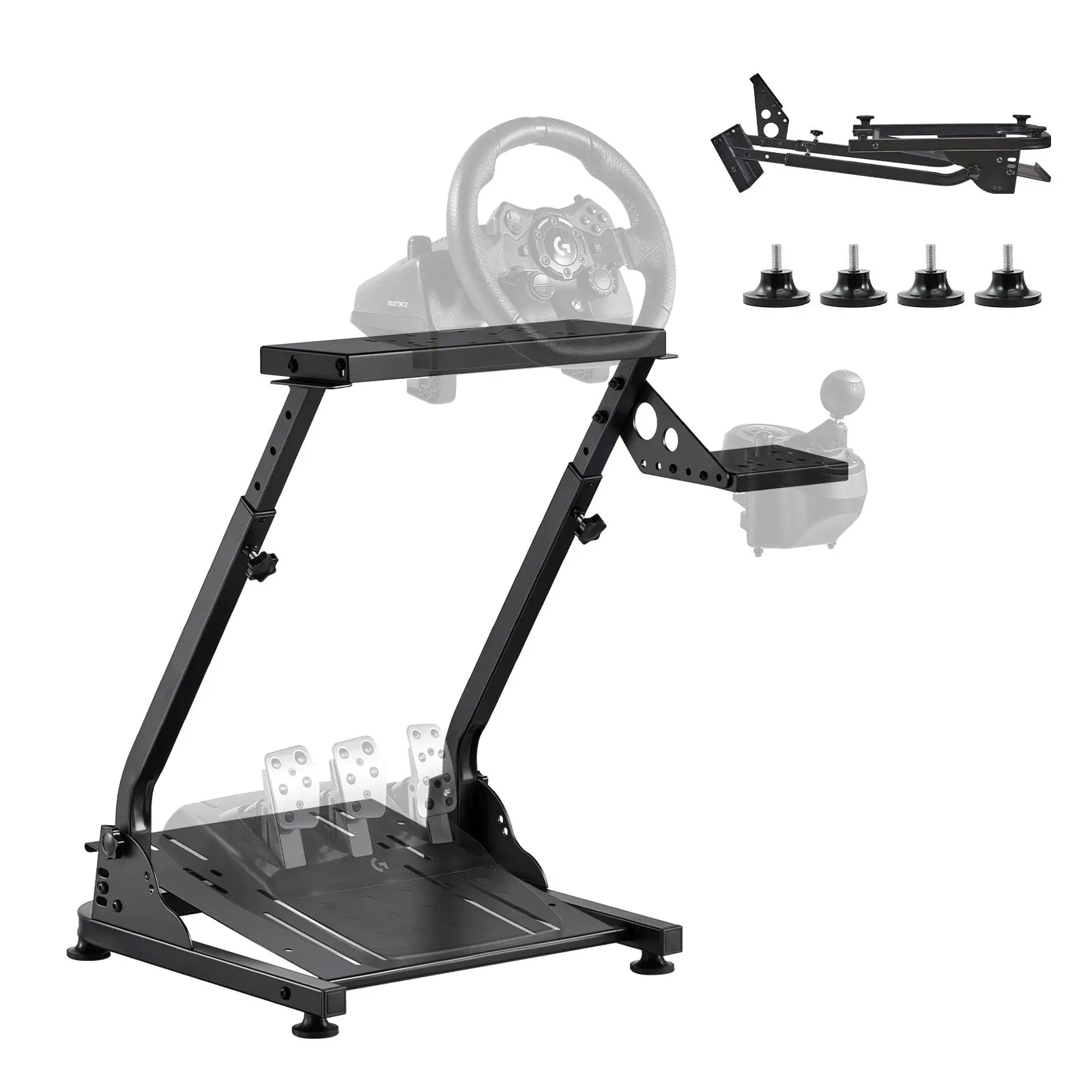 Racing Wheel Stand, Adjustable & Foldable Simulator Stand for Logitech G29 G27 G920 G923, Thrustmaster T300RS T300GT T248 TS-PC TSXW Gaming Cockpit,Pedals Simulator NOT Included