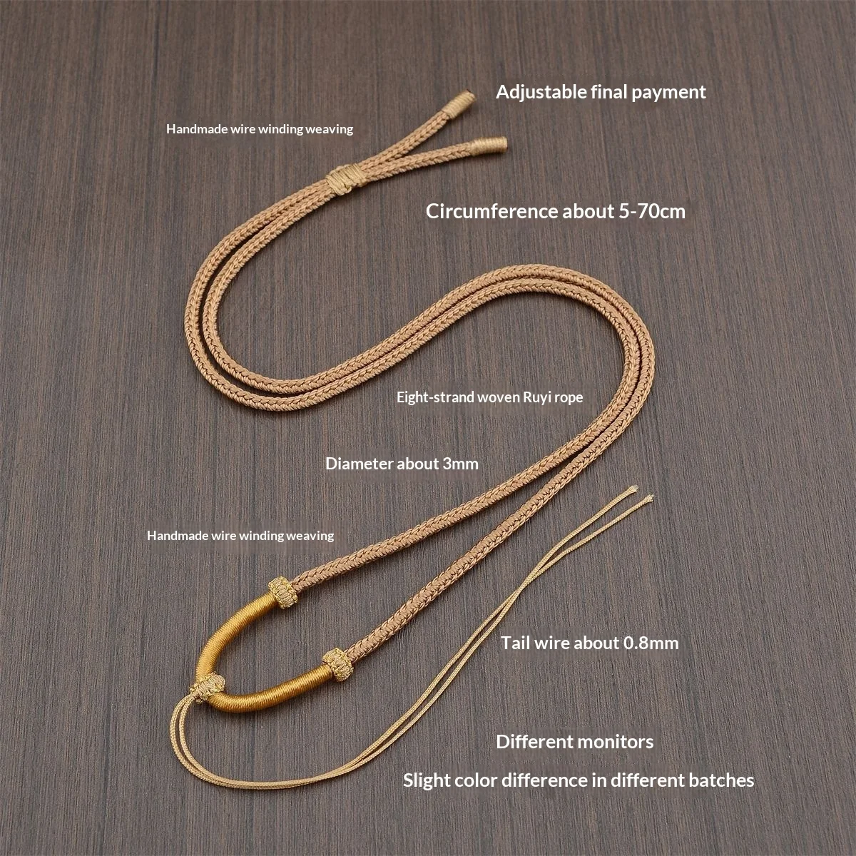 Eight-Needle Weaving Handwoven Rope 3mm Width 5-70cm Length Diy Material for Necklace Jewelry Making Cord and Wire