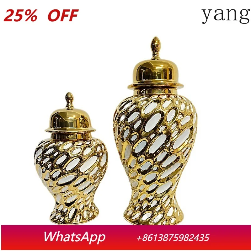 

CX light luxury gold electroplated ceramic general vase vase ornament