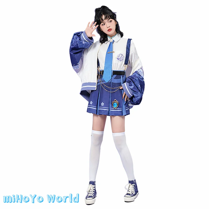 MiHoYo Genshin Impact Kamizato Ayato Cosplay Daily Casual Wear Women Doujin Costume Coat Shirt And Skirt Suits Birthday Gifts