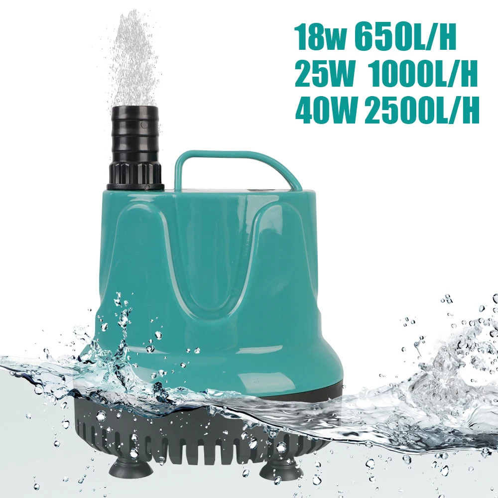 Filtration Cleaning 650-1500L/H Aquarium Fish Pond Tank Spout 18W 25W 40W Quiet Submersible Water Fountain Pump