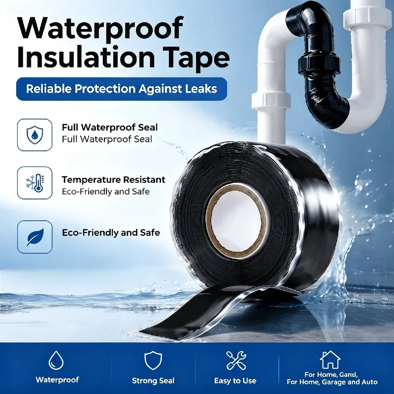 Self-adhesive Waterproof Tape Patch Seal Repair Stop Leak Proof Adhesive Tape for Bathroom Kitchen Shower Water Pipe Tape
