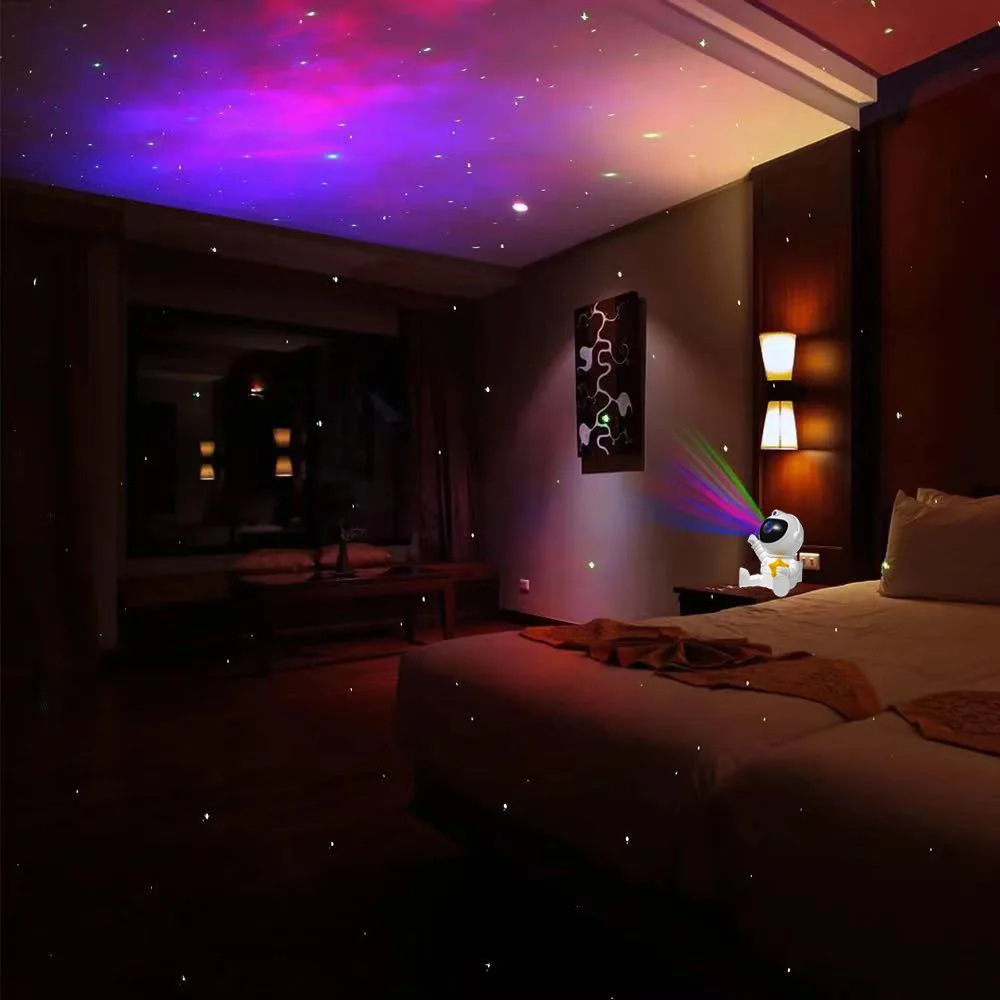 LED Star Projector Galaxy Night Light, Astronauta Espaço Lâmpadas, céu estrelado, teto nebulosa, decoração do quarto, projeção do quarto