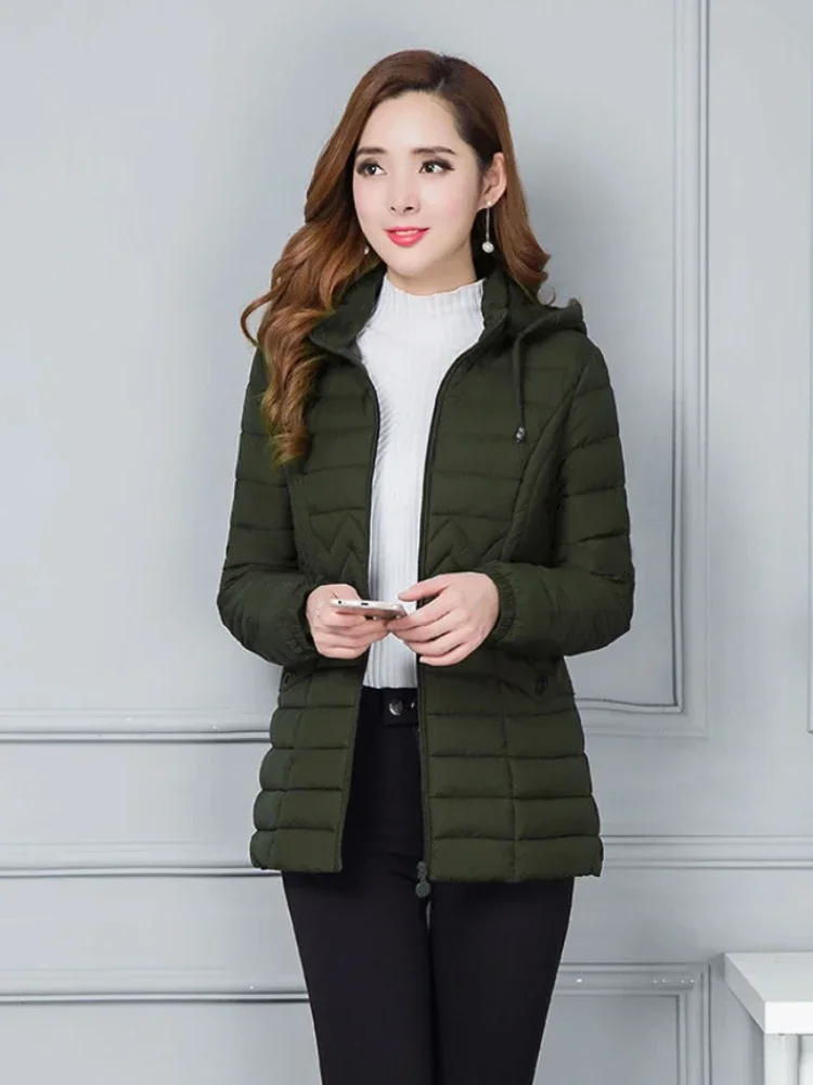 Jacket for Women New Cotton Clothes Korean Style Short Slim Parkas Hooded Pocket Casual Warm Jacket Oversize Winter Coat Women