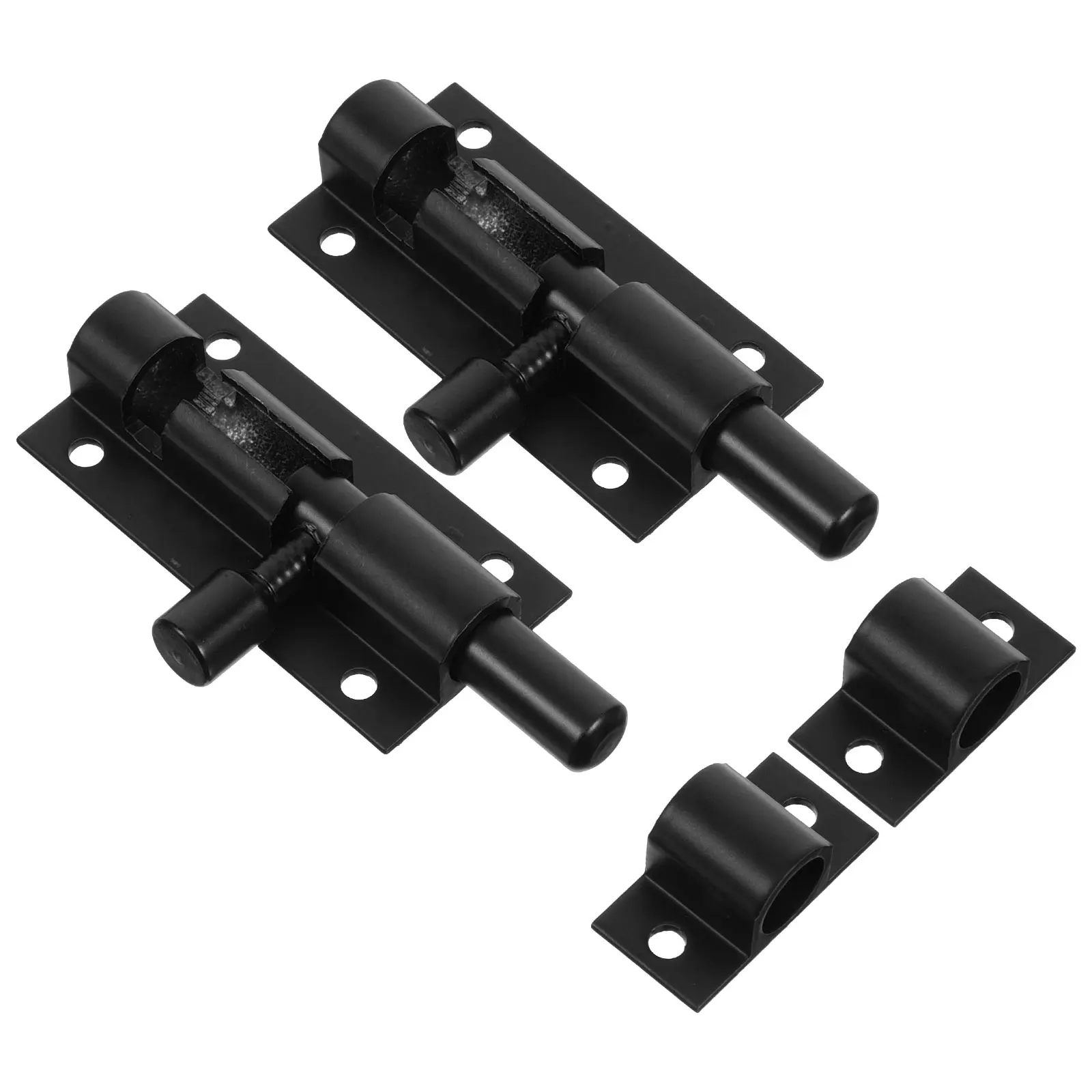

2pcs Black Latch 6.3cm Thick Security Barn Door Lock Gate Hardware Slide Bolt Latch Wooden Fence Garage Door Hardware