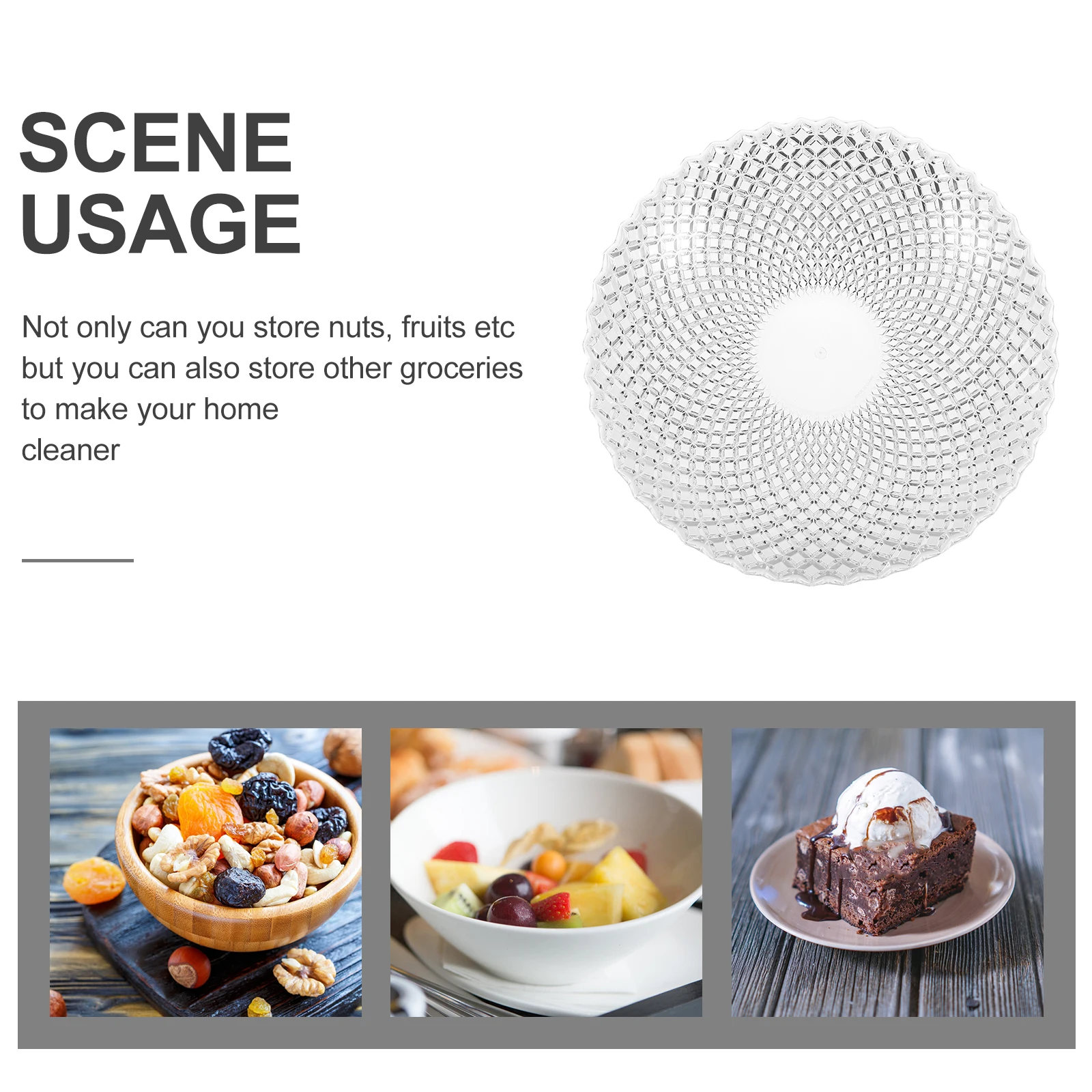 

Large Transparent Fruit Plate Clear Acrylic Serving Tray Decorative Dessert Container Premium Material Smooth Surface
