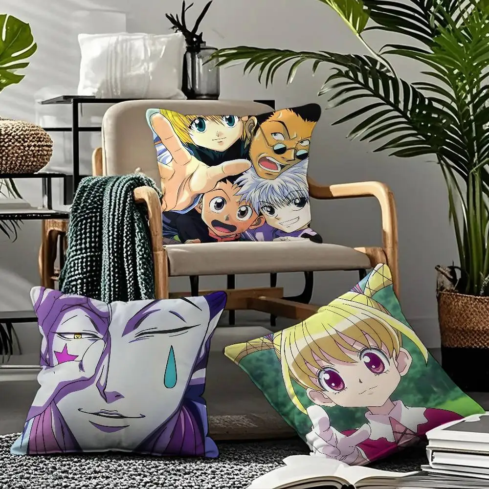 

H-H-HUNTERxH-H-HUNTER Anime Pillow Case Comfort Sofa Bed Silky Elegant Invisible Zipper Custom Decorative Cushion Cover