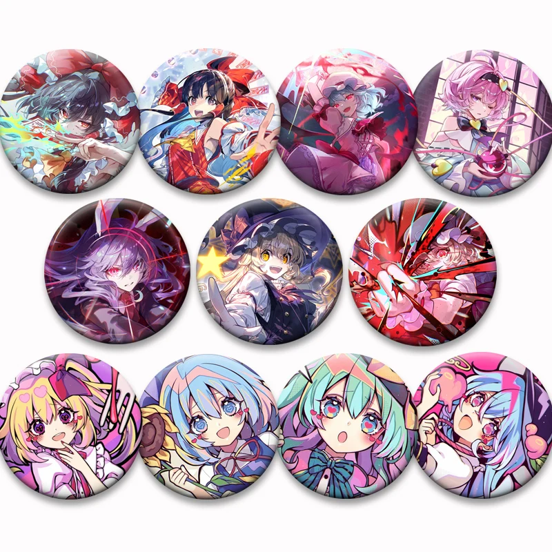 

Game Touhou Project Pin Cute Cartoon Avatar Brooches Hakurei Reimu,Kochiya Sanae,Kirisame Marisa,Izayoi Sakuya,Cirno Anime Badge