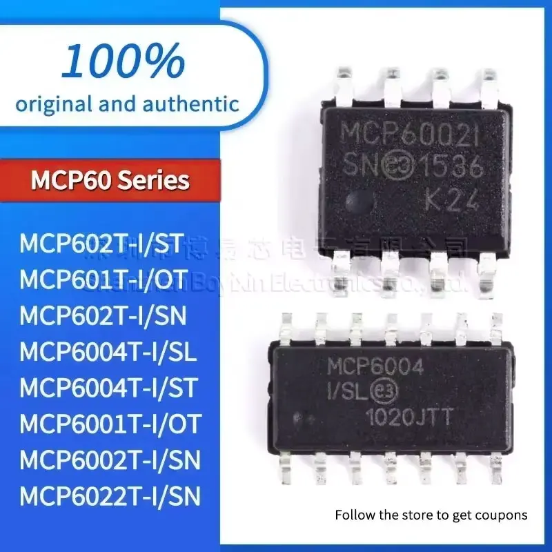 1 Uds MCP602T MCP601T MCP602T MCP6004T MCP6004T garantía de calidad MCP60101T MCP6002T-I/SN MCP6022T-I/SN -I/ST -I/OT -I/SL
