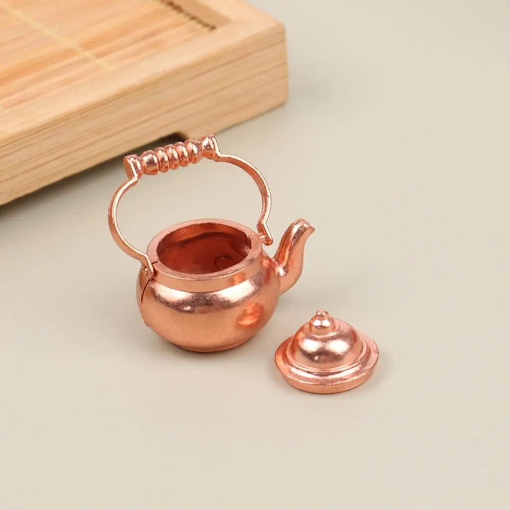 Chaleira 1:12 mini conjuntos de utensílios de cozinha escala 1:12 panelas boneca conjunto de cozinha mini liga mini cozinha kit de cozinha casa de boneca adereços