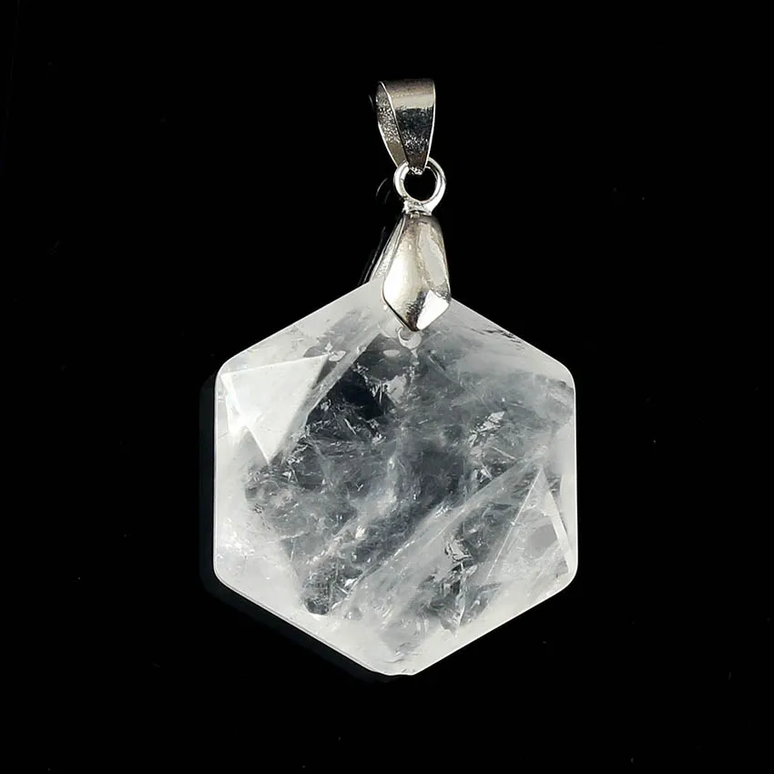 Natural Healing Crystal Quartz Stone Pendants Hexagram Hexagon Faceted Star of David Reiki Rock Pendant Men Women Jewelry Making