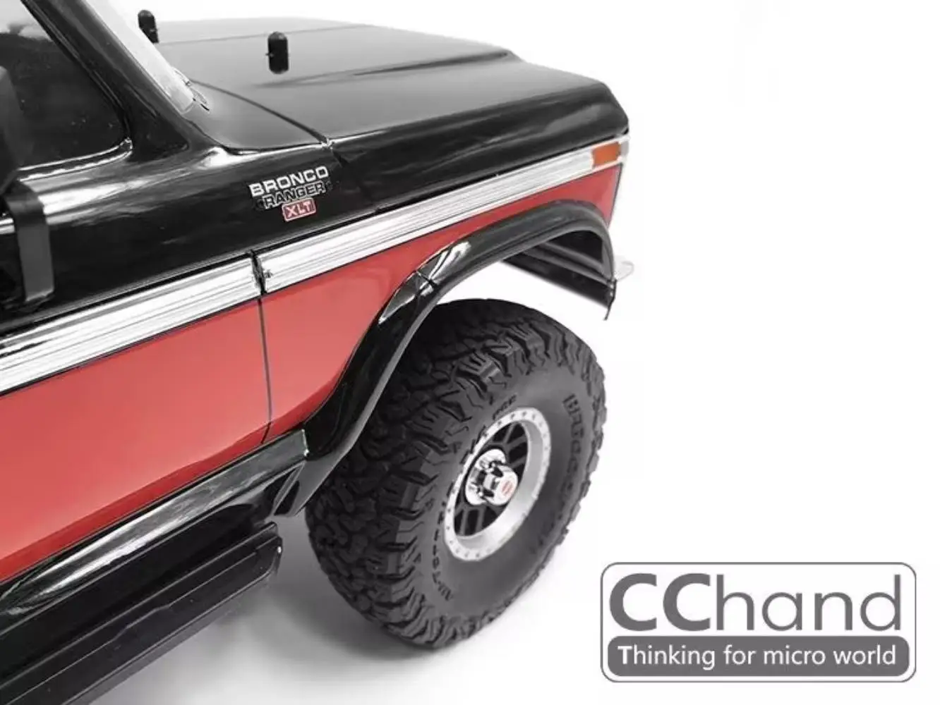 2pcs Traxxas TRX-4 TRX4 Ford Bronco CChand RC Car Decoration Accessory Metal Metal Side Logo Sticker