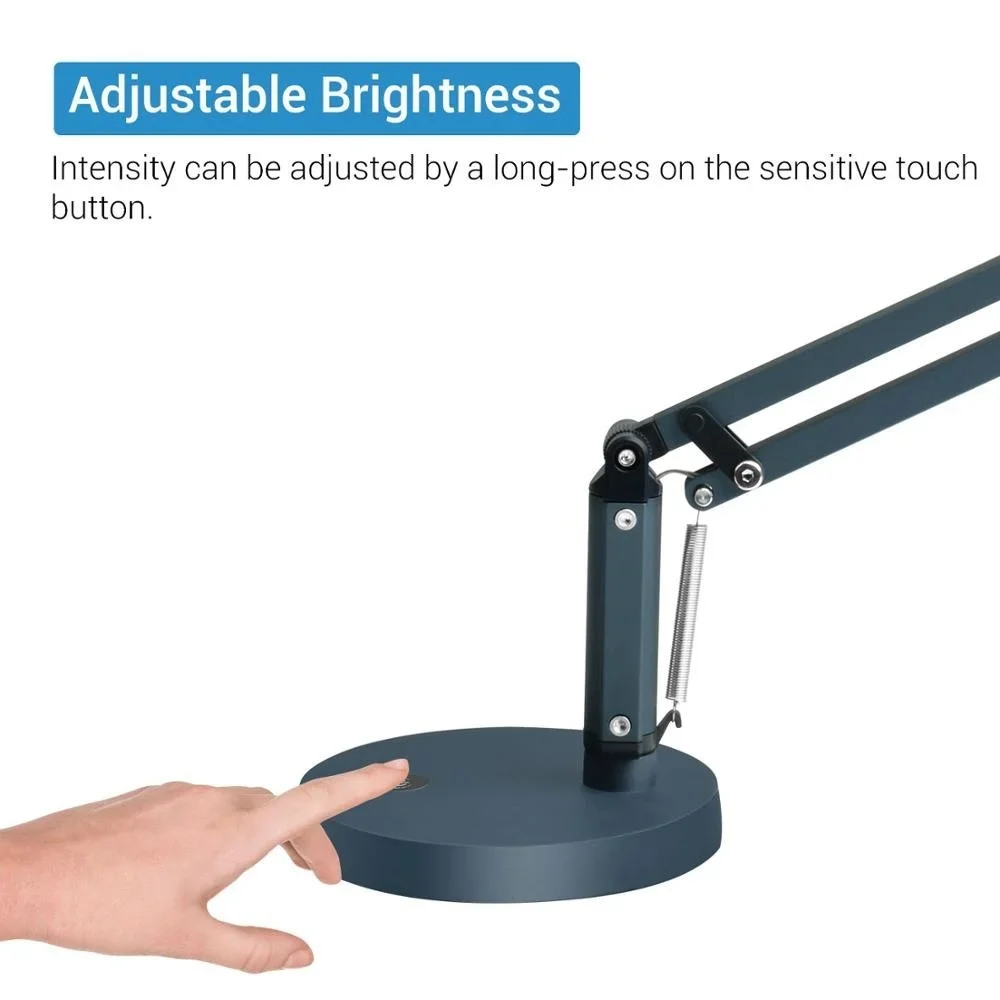 سوينغ الذراع لمبة مكتب عكس الضوء مستوى اللمس LED الجدول مصباح USB شحن مرنة مكتب ضوء القراءة حماية العين مع الموقت #4